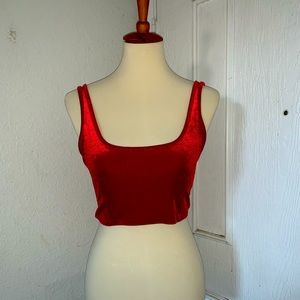 Velvet low back crop top
